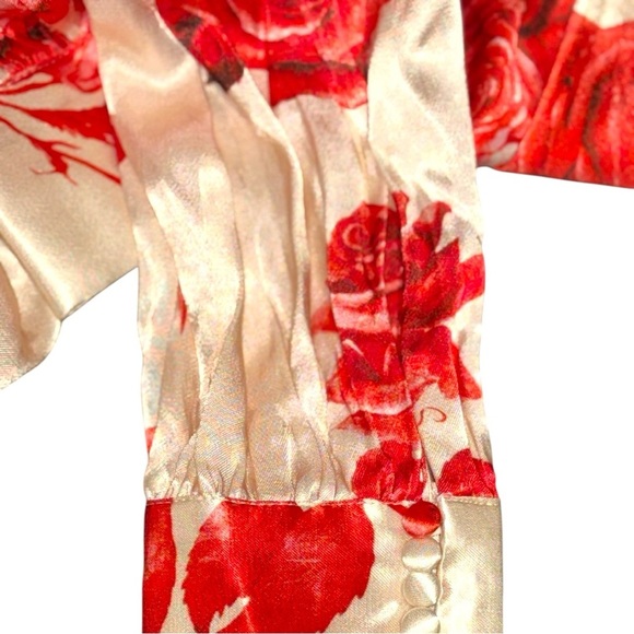 NWT Meshki Amia Satin Rose Wrap Top – Size Small – Romantic Luxe - Picture 6 of 8